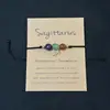 Pulsera tejida a mano de estilo nuevo con los doce signos del zodíaco para mujer, pulsera de tarjeta de cristal con piedra natural de citrino al por mayor