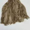 Artículo popular de comercio exterior: Bufanda larga de color liso brillante arrugada, pañuelo para la cabeza para mujer, bufanda fina transpirable elástica de gasa para primavera/verano, chal