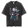 Camiseta Oversize de Algodón para Hombre con Estampado Vintage de Anime Japonés Streetwear
