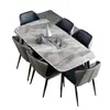 Juego de mesa y sillas de comedor de pizarra, estilo italiano de lujo ligero, diseño rectangular moderno y simple para comedores pequeños