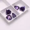 Piedra Suelta de Zircón Morado en Forma de Corazón con Base Puntiaguda, Piedra Suelta para Rostro de Anillo, Gema Artificial, Incrustada con Piedra Cz, DIY para Joyería