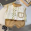 Conjunto de Camisa e Shorts de Verão para Meninos Coreanos 2025 Lindo e Fashionável Roupa de Bebê de Manga Curta Conjunto de Duas Peças para Crianças