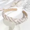Diadema de Moda Transfronteriza Europea y Americana de Ala Ancha con Perlas y Pedrería, de Alta Gama, Ligera y Lujosa, Accesorio para el Cabello para Salir