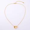 Moderna Cadena de Acero de Titanio con Colgante de Corazón de Lujo Ligero, Estilo Minimalista de Moda, No se Desvanece, Diseño Único, Cadena de Hueso de Serpiente, Collar Versátil
