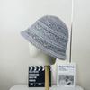 Chapéu Feminino Outono e Inverno Quente de Tricô Chapéu de Pescador Versátil para Cabeça Grande Chapéu Bucket Preto Estilo Coreano Pequeno Chapéu de Lã