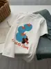 Camiseta Redonda de Manga Corta con Estampado de Oso y Tomate Bordado para Mujer Primavera y Verano Estilo Bao Casual Que Reduce la Edad Holgada y Versátil Nueva