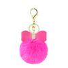 Chaveiro de Bola de Pelo de Coelho Rex Imitação com Laço Fofo e Strass Quente Transfronteiriço Acessórios para Bolsa Feminina Pingente de Carro
