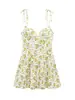 Para Vestido Aliexpress Ropa Femenina Transfronteriza Verano 2025 Nuevo Estilo Europeo y Americano Tirantes Estampado Floral Falda de Popelina
