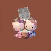 Plug de Pó para Celular Cruzado 2D Plano de Acrílico Ornamento Tipo Pingente de Gato Fofo Interface Oval Tipo-C Desenho Animado