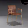 Cadeira de Jantar Doméstica Cadeira Moderna com Encosto de Ferro Banqueta Estilo LOFT para Escritório Cadeira de Descanso Diário Cadeira para Cafeteria Loja de Chá com Leite Cadeira de Jantar
