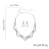 Aretes Colgantes Redondos con Forma de Gota de Agua Incrustados de Diamantes y Collar, Juego de Dos Piezas, Cadena para Clavícula Exquisita y de Moda, Joyería de Lujo Ligero y de Gama Alta para Mujeres