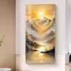 Pintura Decorativa Hall de Entrada Leste do Nascer do Sol Sala de Estar de Alto Padrão Corredor Hall Pintura de Parede Novo Estilo Luxo Leve Mural Vertical
