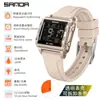 Relógio Esportivo Sanda Popular Transfronteiriço para Mulheres, À Prova d'Água, Multifuncional, Luminoso com Contagem Regressiva, Relógio Eletrônico Quadrado Masculino