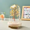 Adornos de Árbol de Cristal Natural Árbol de la Fortuna de Citrino Botella de los Deseos Cubierta de Vidrio Árbol de la Vida Artesanías de Decoración para el Hogar