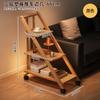Mesita de noche plegable, estante de almacenamiento, mesa de centro multicapa, sofá, estantería, suelo, dormitorio, mesa con carrito para refrigerios
