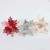 Flores de Natal em malha oca transfronteiriças, flores artificiais, decorações para árvore de Natal, flores preservadas de alta qualidade, enfeites para guirlanda de Natal