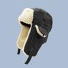 Cálido Sombrero Lei Feng para Otoño e Invierno, Color Sólido, Sencillo, Moda, para Hombre y Mujer, Sombrero con Protección para las Orejas, Lona de Terciopelo de Cordero, Sombrero de Algodón del Noreste