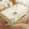 Toalha de mesa com estampa floral e de plantas, novo modelo 2025, luxo leve, toque de alta qualidade, lavável, à prova d'água, resistente a óleo, para uso doméstico em mesas de centro