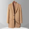 Abrigo de lana de doble cara de longitud media para hombres de mediana edad y jóvenes, de dos botones, corte entallado, chaqueta de lana de doble cara para otoño e invierno, suministro transfronterizo
