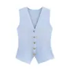 Para Aliexpress Estilo Europeo y Americano Verano 2025 Popular Ropa de Mujer 2025 Nuevo Simple Sin Mangas Chaleco de Punto Chaleco
