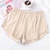 Pantalones cortos de seguridad para mujer, leggings caseros sin costuras de seda helada, estilo fino de verano, talla grande para mujeres de talla grande, anti-exposición, bordes que no se enrollan, pantalones cortos blancos