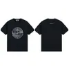 Camiseta Pesada Stone 260g com Estampa de Bússola com Logo, Caimento Solto, Estilo Tendência para Casal, Manga Curta, Unissex