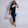 CY901375 Vestido de cor sólida com fenda e renda europeu e americano ombro a ombro sem mangas vestido casual feminino comércio exterior moda feminina