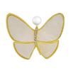 Folha de acrílico borboleta broche elegante moda feminina inseto pino corpete branco uma geração de cabelo