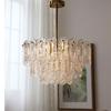 Lustre de Cristal Vintage de Vidro para Sala de Estar de Luxo Leve Francês Moderno Simples Casa Casa Sala de Jantar Quarto Estilo Nórdico