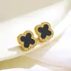 Explosiones Transfronterizas de Amazon Estilo Europeo y Americano Pulsera de la Suerte de Cuatro Hojas Incrustada de Diamantes Unilateral Moda Femenina Pulsera Personalizada Versátil