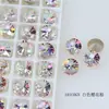 Dongzhou Crystal 8mm Fondo Plano Corte Fuego Artificial Diamante Redondo Superficie de Rejilla Colorida K9 Diamante de Vidrio Brillante al por Mayor Decoraciones para Arte de Uñas