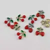Colgantes pequeños de fresa, cereza y manzana 3D con goteo de aceite transfronterizo para collar, pulsera, accesorios de colgante de fruta para teléfono DIY