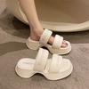 Sandalias de Plataforma con Cintura Pequeña para Mujer 2022 Verano Nuevas Sandalias Deslizantes de Punta Abierta para Mujer