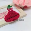 Chapéu de Palha de Lã Crochê Feito à Mão de 6cm, Mini Chapéu Multicolorido com Acessórios Bordados de Frutas, Novos Acessórios