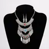 Set de Collar y Pendientes con Borla y Hoja de Aleación Multicapa Retro Europeo y Americano Conjunto Personalizado Versátil 9312