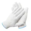 Guantes de Protección Laboral en Venta, Engrosados y Resistentes al Desgaste, Guantes Antideslizantes de Hilo de Algodón Blanco para Obra de Construcción Industrial