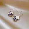 ¡Preciosos~ Pendientes de Hoja de Ginkgo Plegada con Goteo de Aceite Rosa, Lujo Ligero y Sensación de Alta Gama, Pendientes Retro de Nuevo Estilo Chino para Mujer