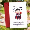 Compra directa transfronteriza de tarjetas de felicitación de Halloween, lindas tarjetas de mensaje de bendición festiva de vampiro con juego de sobres