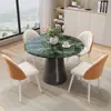 Mesa y Sillas de Negociación Comerciales de Alto Nivel Estilo Europeo con Cubierta de Piedra Microcristalina para Comedor en Casa, Estilo Trendy Ins