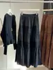 Saia de Crochê Renda Vazada Elegante Novo Estilo Primavera Cedo para Mulheres, Saia de Cintura Alta Modeladora Linha A, Saia de Camadas Bolo Tendência