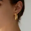 Pendientes Rectangulares Geométricos Acero Inoxidable Chapado en Oro de 18K Pendientes Elegantes Simples con Estilo Fabricantes de Pendientes Venta al Por Mayor