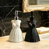 Falda Creativa Blanco y Negro de Medio Cuerpo Botella Recargable para Gel Hidroalcohólico Creativo Baño Botella de Gel de Ducha y Loción Almacenamiento de Baño Dispensador de Jabón