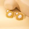 Aretes de moda de acero inoxidable transfronterizos con forma irregular, nicho femenino, no se decoloran, aretes de alta gama para mujer, ventas directas de fábrica