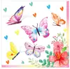 Mm166 Borboleta de Tinta Flores da Primavera Festa de Aniversário Mesa de Aniversário 8 Pessoas Conjunto de 4 Peças Prato de Papel Copo de Papel