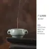 Queimador de Incenso de Cerâmica com Tromba de Elefante e Duas Alças, Suporte para Incenso para Uso Doméstico, Queimador de Incenso para Oferenda de Buda em Ambientes Internos, Ornamentação de Queimador de Incenso Estilo Chinês Ru Kiln