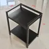 Mesa de Mahjong con Mesa de Café de Acero y Madera, Estante para Tazas para la Sala de Juegos, Mesa Lateral de Mahjong con Cenicero, y una Superficie de Pizarra para Colocar Botellas de Agua