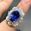 Anel Flor Rosa Elegante Estilo Coreano Cao Shi para Mulheres Safira Sintética Oval Estilo Palaciano Temu Mais Vendido Anel Solitário