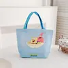 Nueva Bolsa de Lona Estilo Dibujo Animado Linda Gatito Bolso de Mano para Estudiante Versátil de Verano Ropa de Trabajo Bolsa de Gran Capacidad