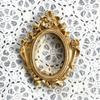 Estilo Europeu Estilo Vitoriano Retrô Resina Mini Anjo Oval Pequeno Porta-Retrato Moldura de Posicionamento de Joias Brincos Colar