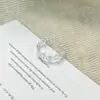 Anillo Tiqi S925 Plata de Ley Estilo Japonés y Coreano Sencillo con Huella de Pata de Gato para Mujer, Exquisito Moda Hueco Anillo Abierto con Huella de Pata de Gato de Moda
